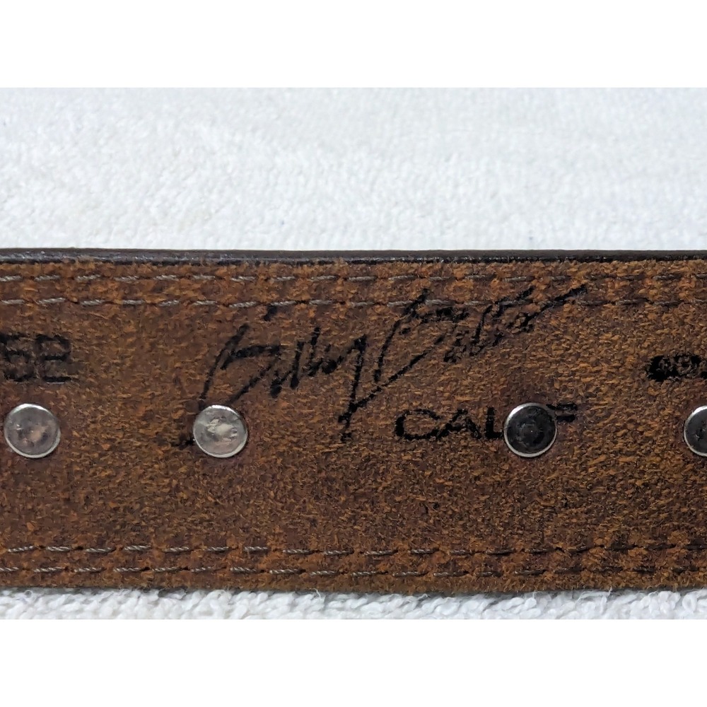 Vintage Billy Belts California Western Leather Belt Silver Conchos Size 30 USA - Picture 11 of 16